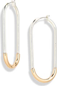 Nordstrom Elongated Paper Clip Hoop Earrings
