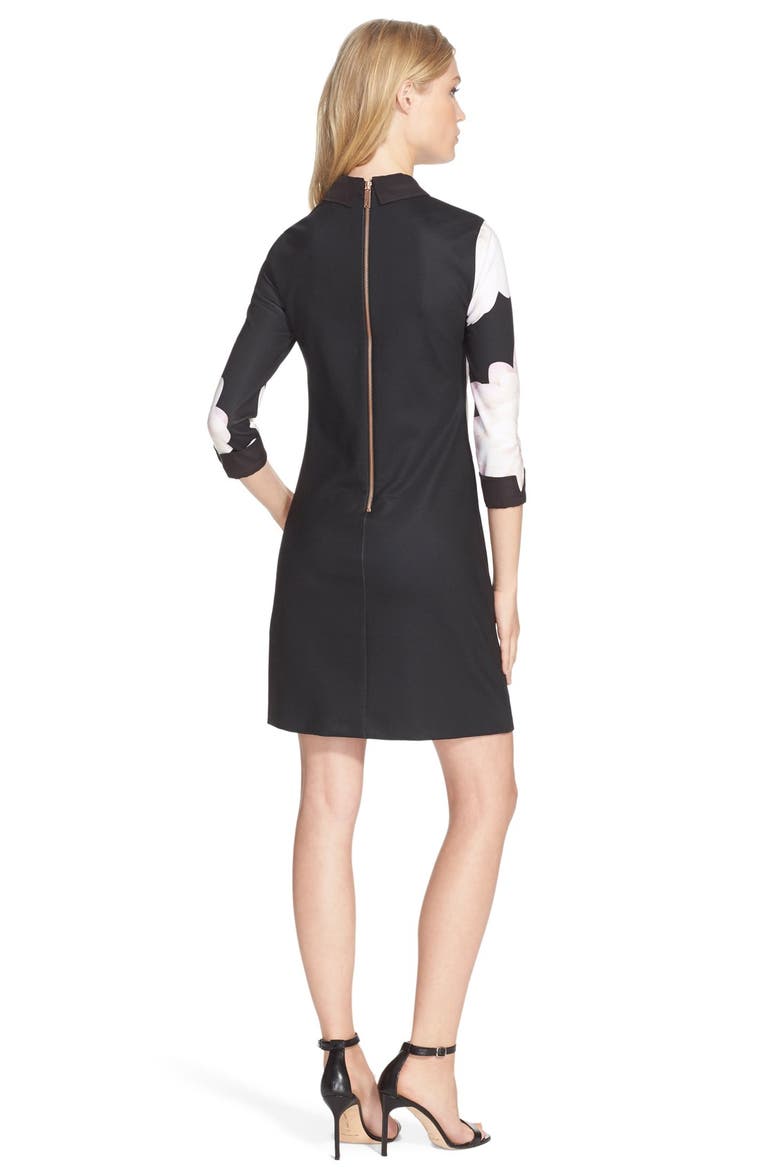 Ted Baker London 'Kida' Floral Print Dress, Alternate, color, BLACK