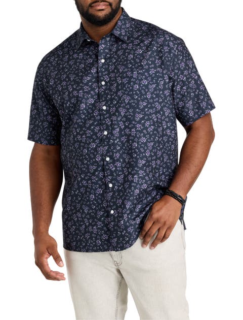 Big & Tall Microfiber Floral Sport Shirt V2