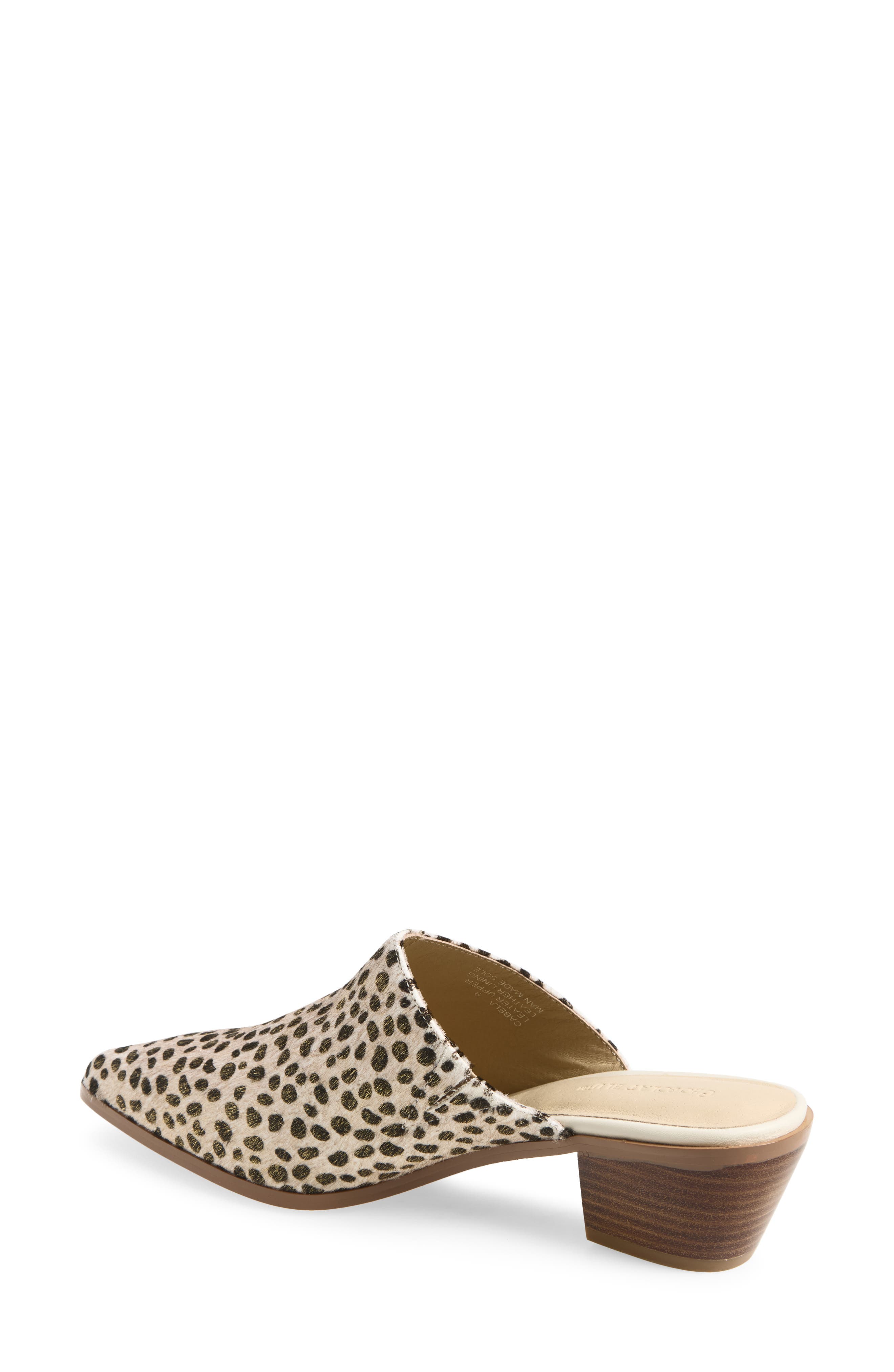 Cabela Genuine Calf Hair Pointed Toe Mule, Alternate, color, GOLD DOT CALF HAIR