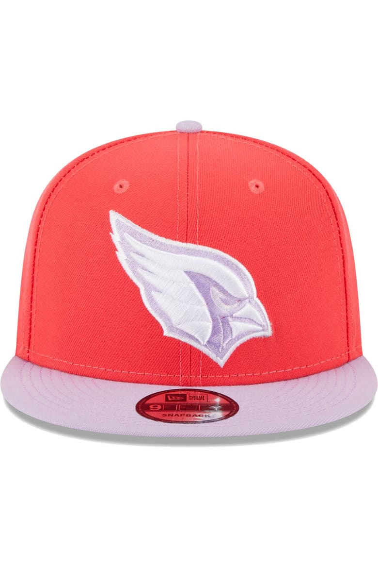 Men's New Era Red/Lavender Arizona Cardinals Two-Tone Color Pack 9FIFTY Snapback Hat, Alternate, color, Red