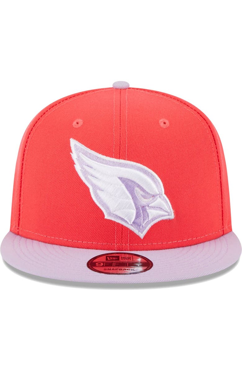 New Era Men's New Era Red/Lavender Arizona Cardinals Two-Tone Color Pack 9FIFTY Snapback Hat, Alternate, color, Red