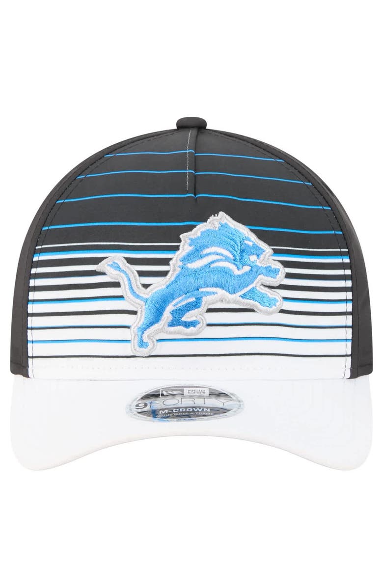 New Era Men's New Era  White/Black Detroit Lions Adventure Gradient 9FORTY M-Crown A-Frame Adjustable Hat, Alternate, color, 