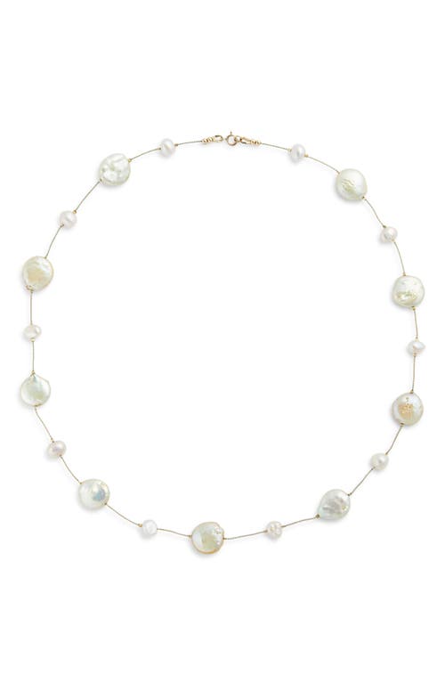 Isshi Desnuda Pearl Station Necklace In Shimmer