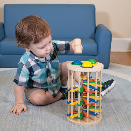 Kaplan Early Learning Company Wooden Spiral Hammer Tower In Multi
