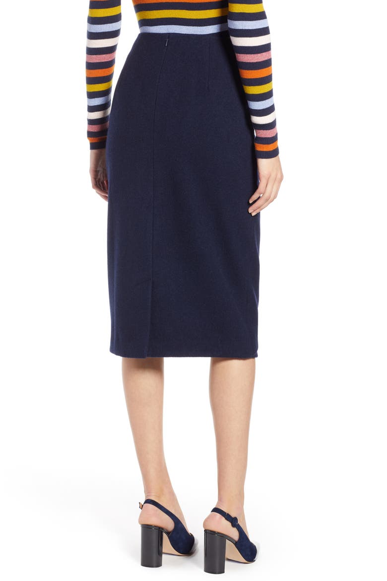 x Atlantic-Pacific Wrap Pencil Skirt, Alternate, color, NAVY BLAZER
