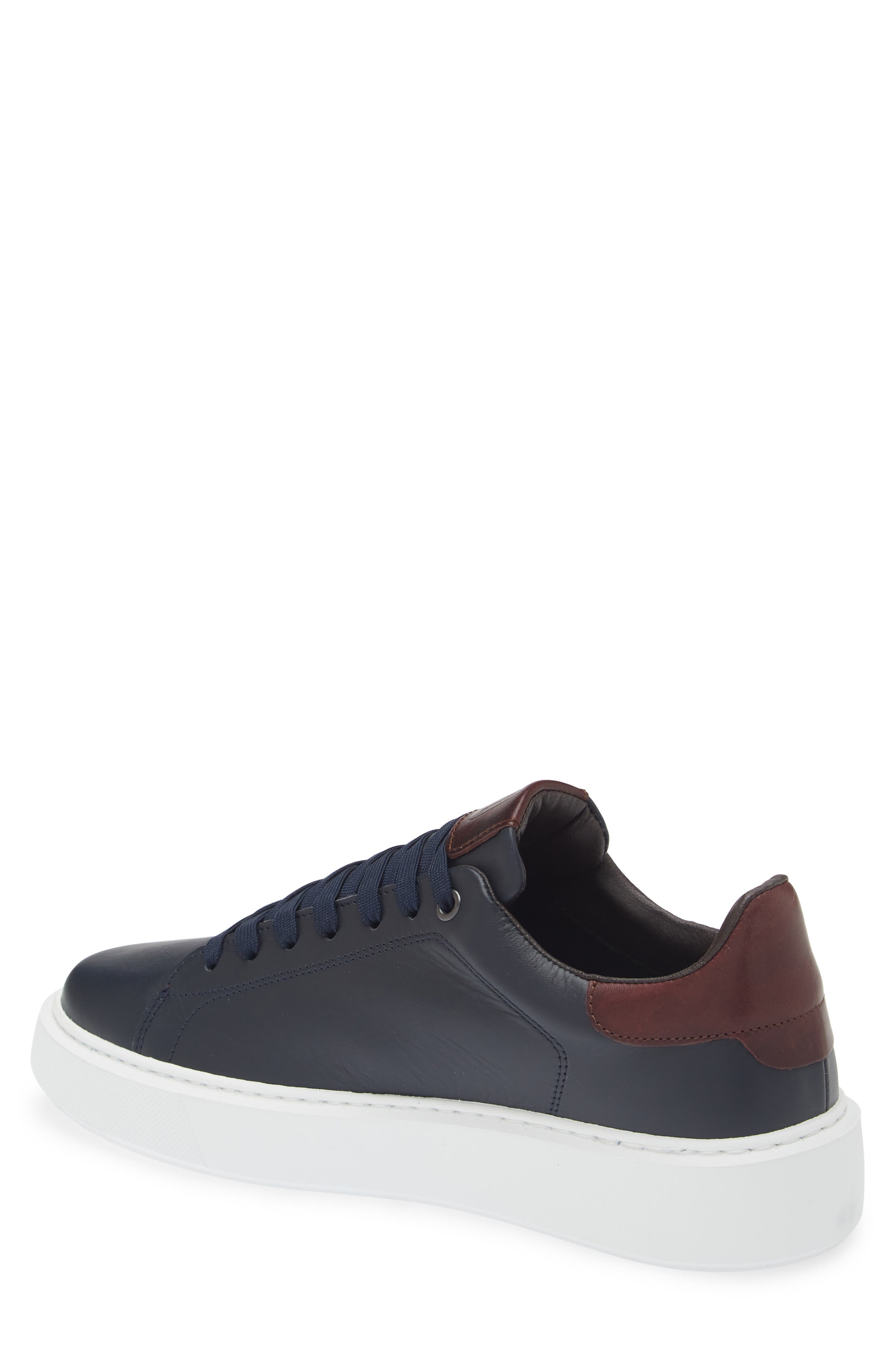 Lucca Leather Sneaker, Alternate, color, NAVY