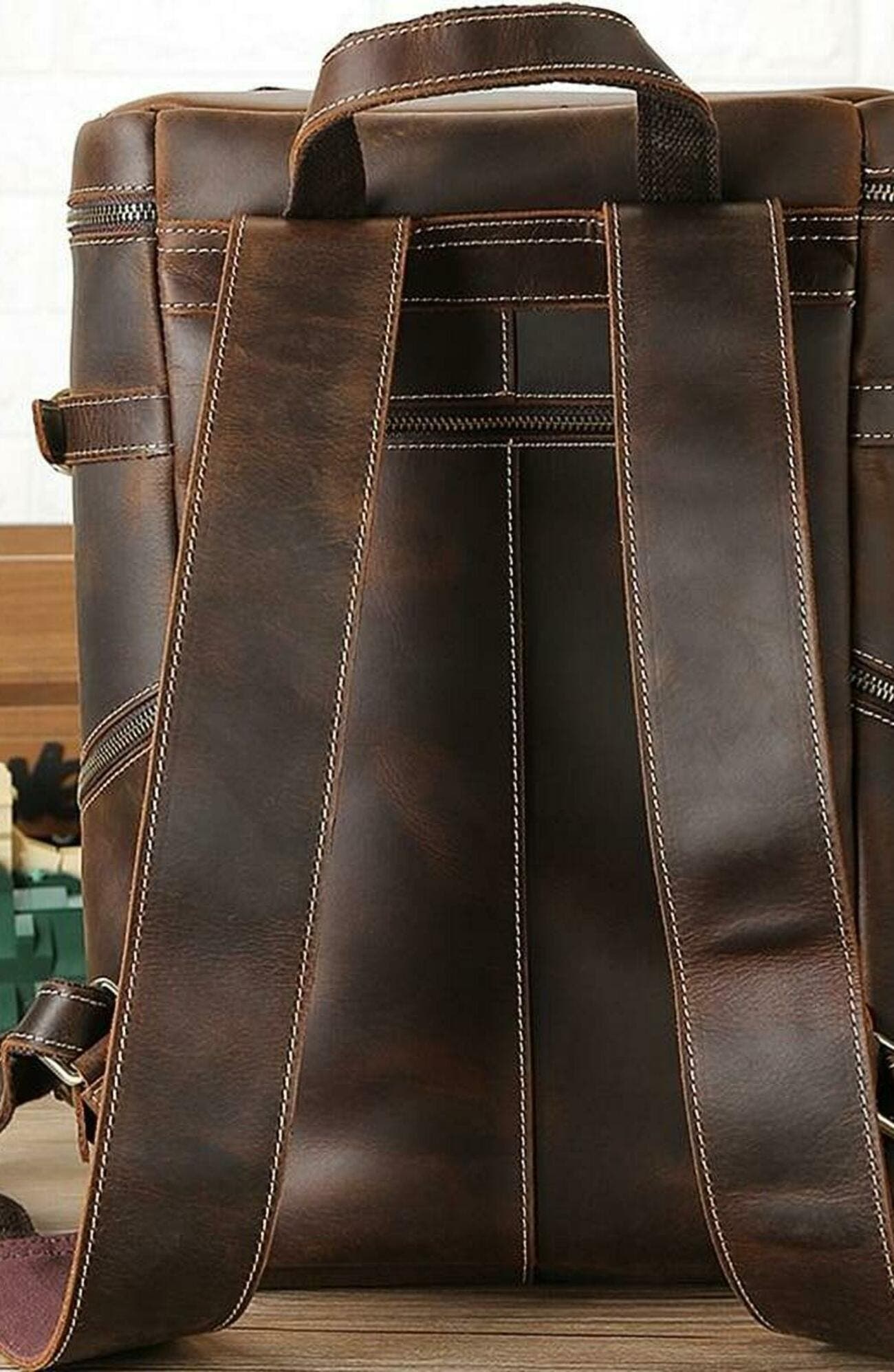 STEEL HORSE LEATHER The Raoul Backpack | Handmade Vintage Leather Backpack, Alternate, color, Dark Brown