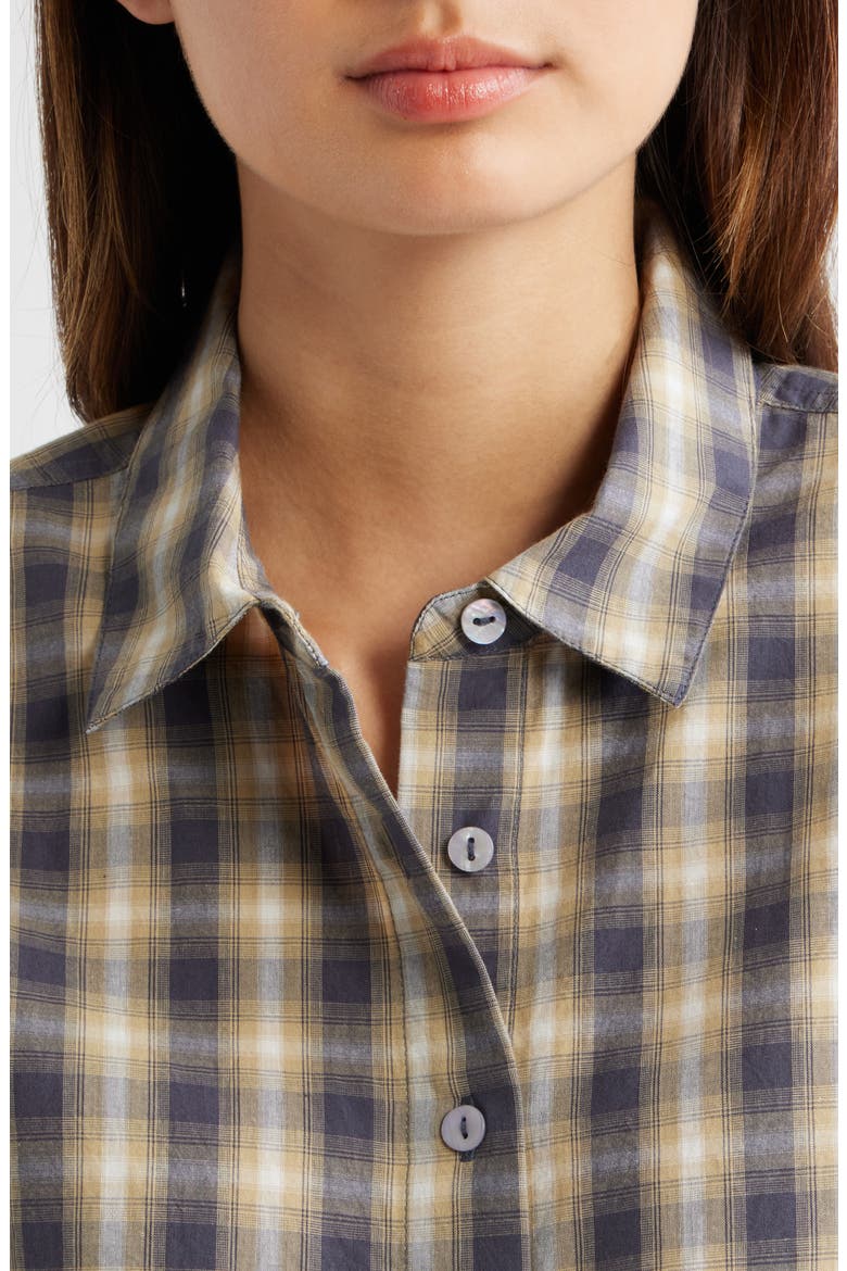 Solana Checked Organic Cotton Shirt, Alternate, color, CARDAMON