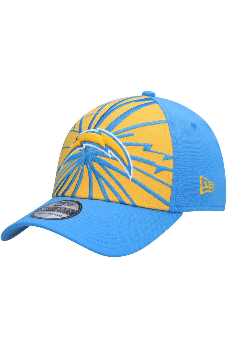 New Era Men's New Era Gold/Powder Blue Los Angeles Chargers Shattered 39THIRTY Flex Hat, Main, color, Gold