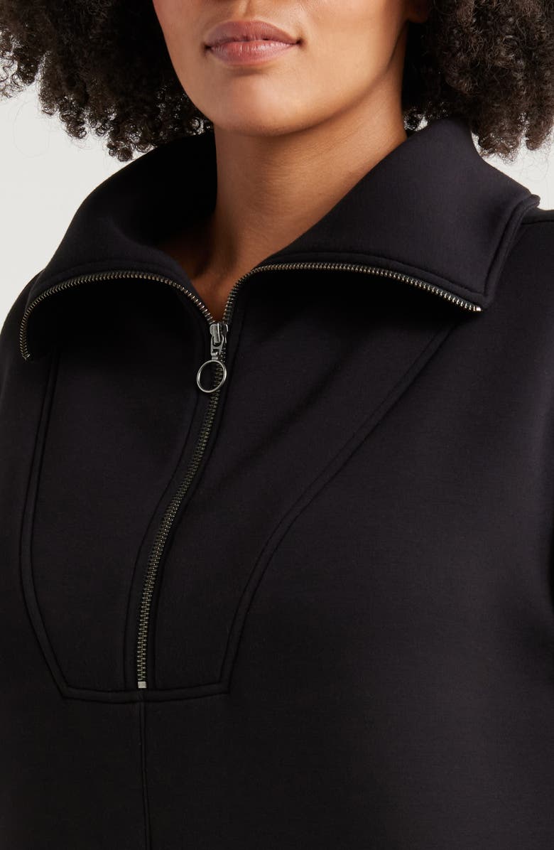 Caslon<sup>®</sup> Half Zip Long Sleeve Sweatshirt Dress, Alternate, color, 