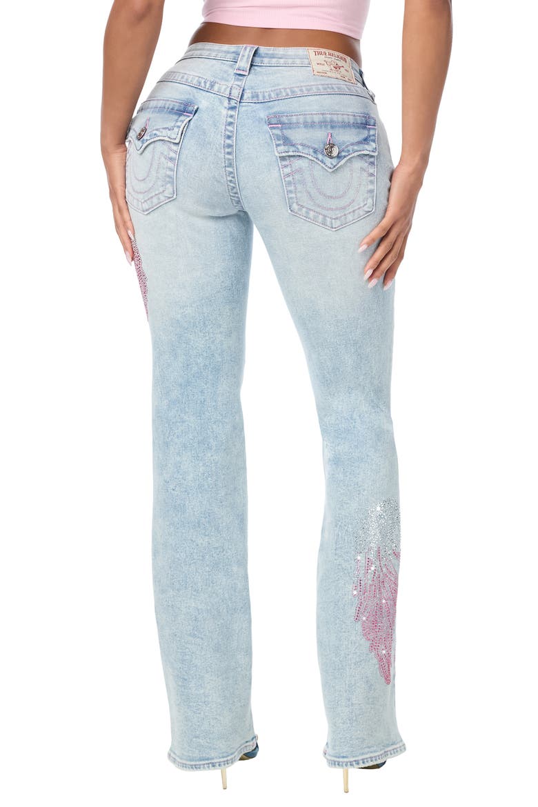 Becca Crystal Wing Mid Rise Bootcut Jeans, Alternate, color, LIGHT WASH
