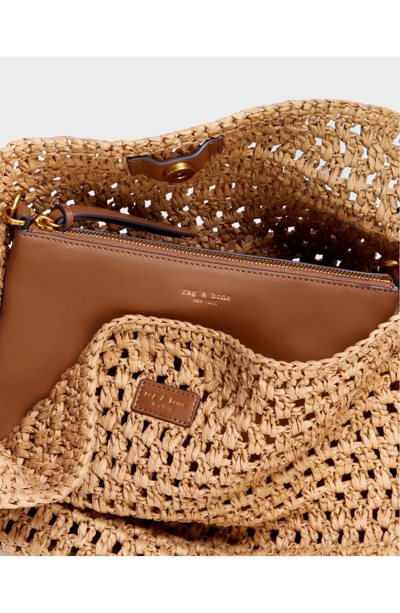 rag & bone Large River Straw Tote, Alternate, color, Nat