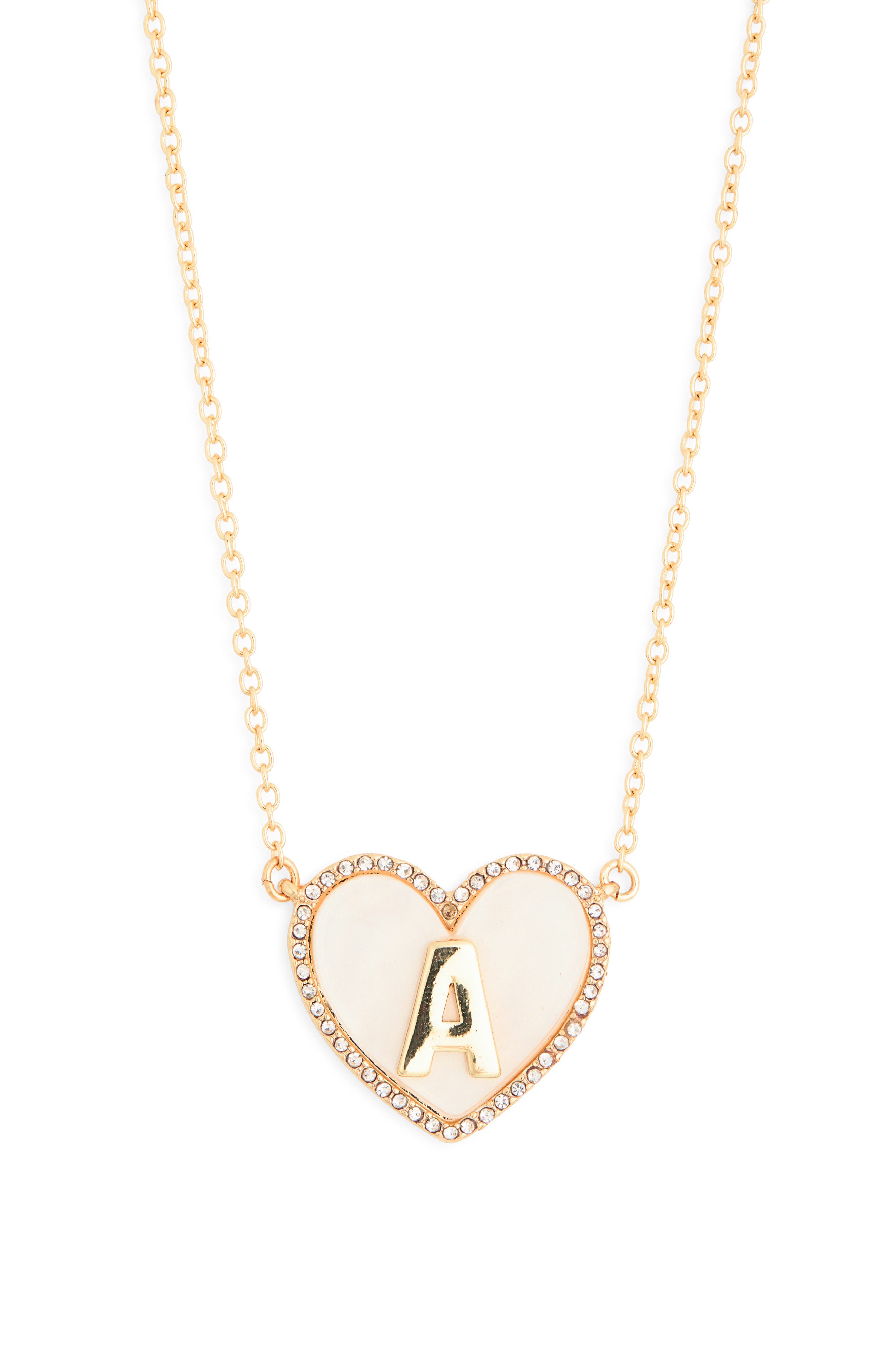 BaubleBar Heart Initial Pendant Necklace (Women) | Nordstromrack