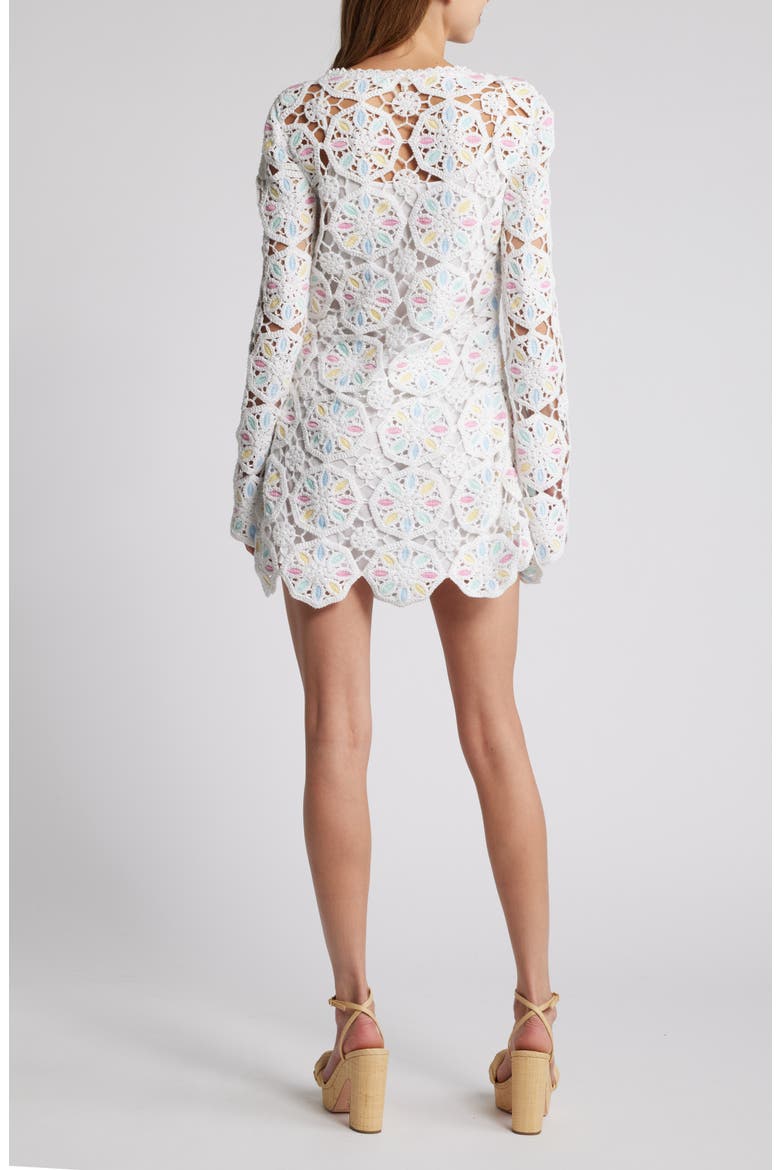 Poemes Long Sleeve Lace Minidress, Alternate, color, GARDEN PETALS MULTI