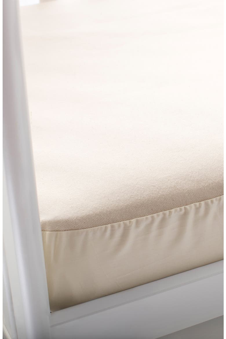 Organic Cotton Waterproof Fitted Crib Protector Pad, Alternate, color, NATURAL
