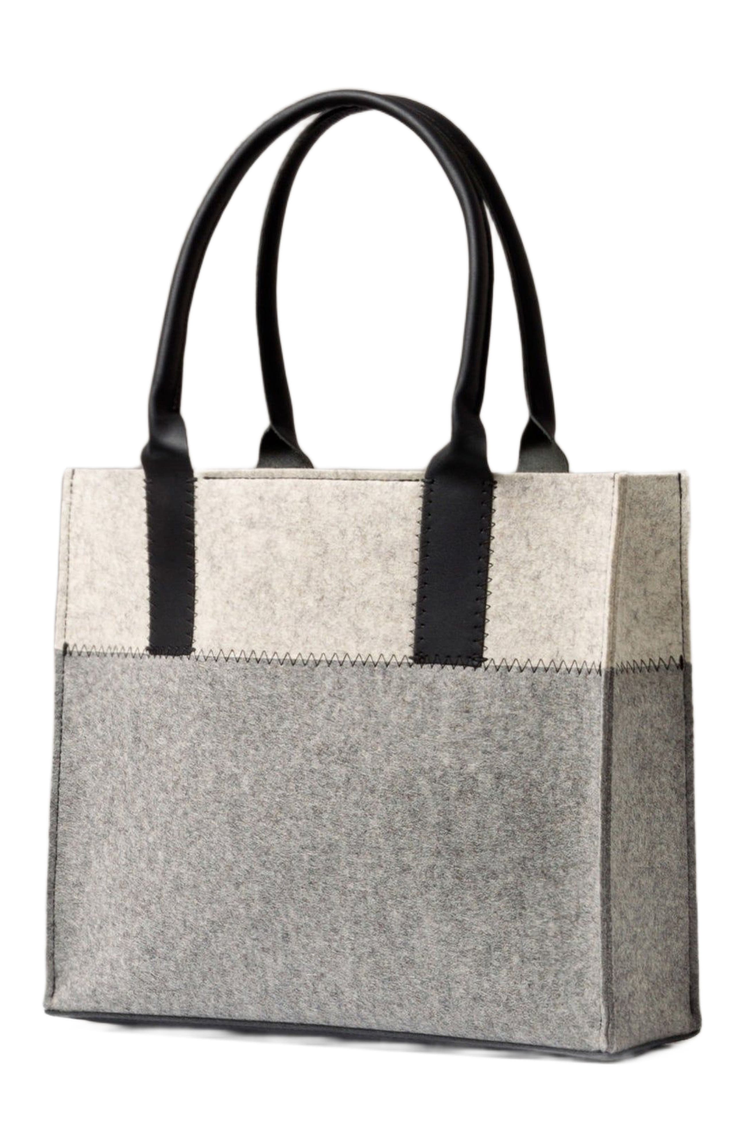 Graf Lantz Jaunt Merino Wool Midi Tote, Alternate, color, Granite  / Black
