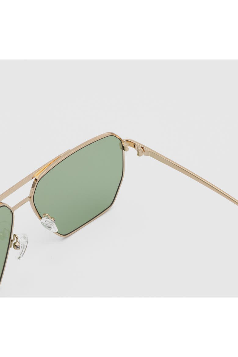 London Metal Sunglasses, Alternate, color, Gold/Green