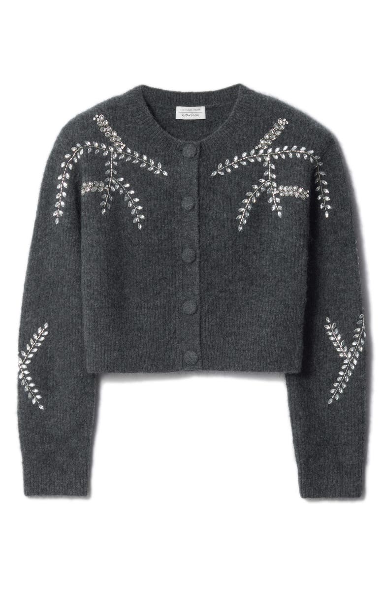& Other Stories Crystal Embroidered Wool & Mohair Blend Cardigan, Alternate, color, 