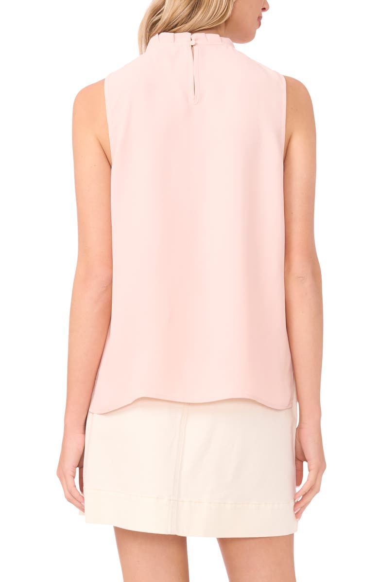 Vince Camuto Pleated Mock Neck Woven Top, Alternate, color, Sepia Rose