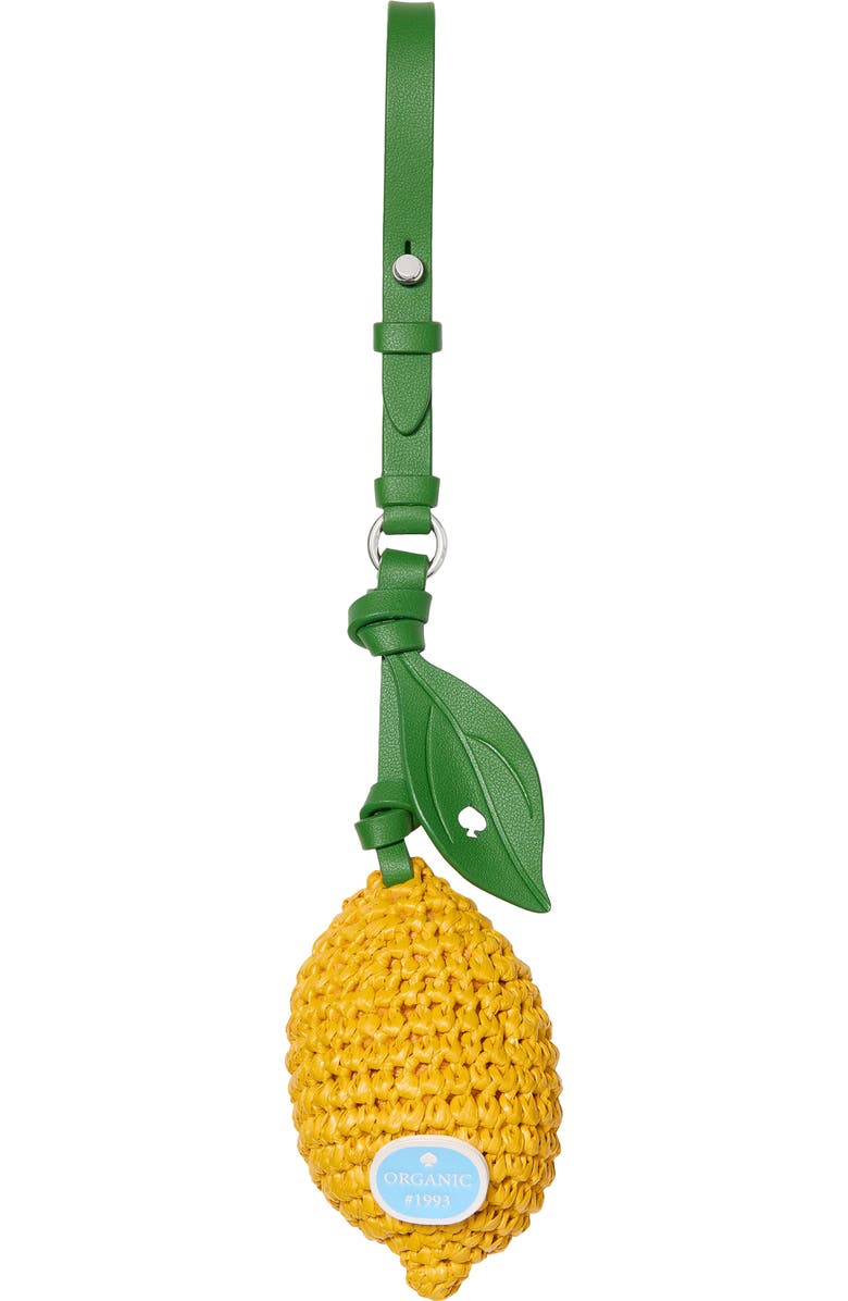Kate Spade New York lemon bag charm, Main, color, Yellow Multi
