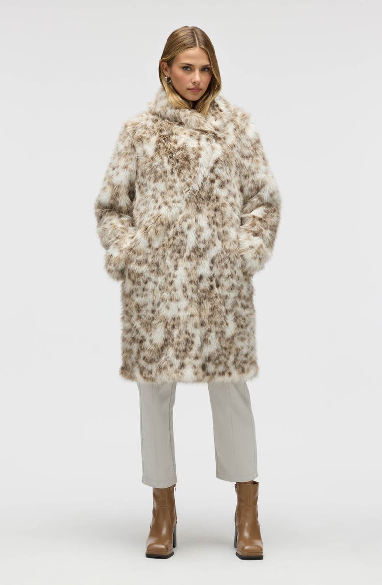 NVLT Faux Fur Longline Coat, Alternate, color, Lynx