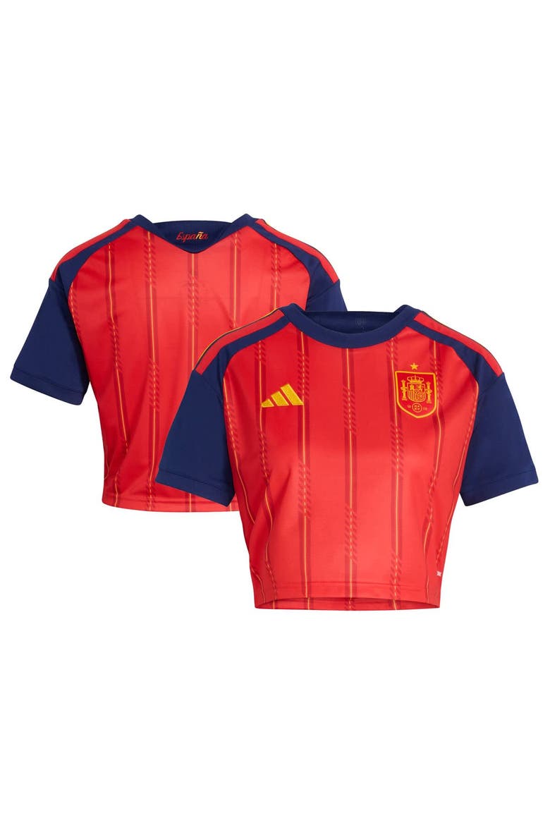 Women's adidas  Red Spain National Team FIFA x World Cup 2026 Home Cropped Replica Jersey, Main, color, Red
