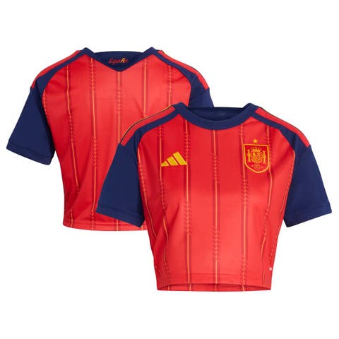 Women's adidas  Red Spain National Team FIFA x World Cup 2026 Home Cropped Replica Jersey
