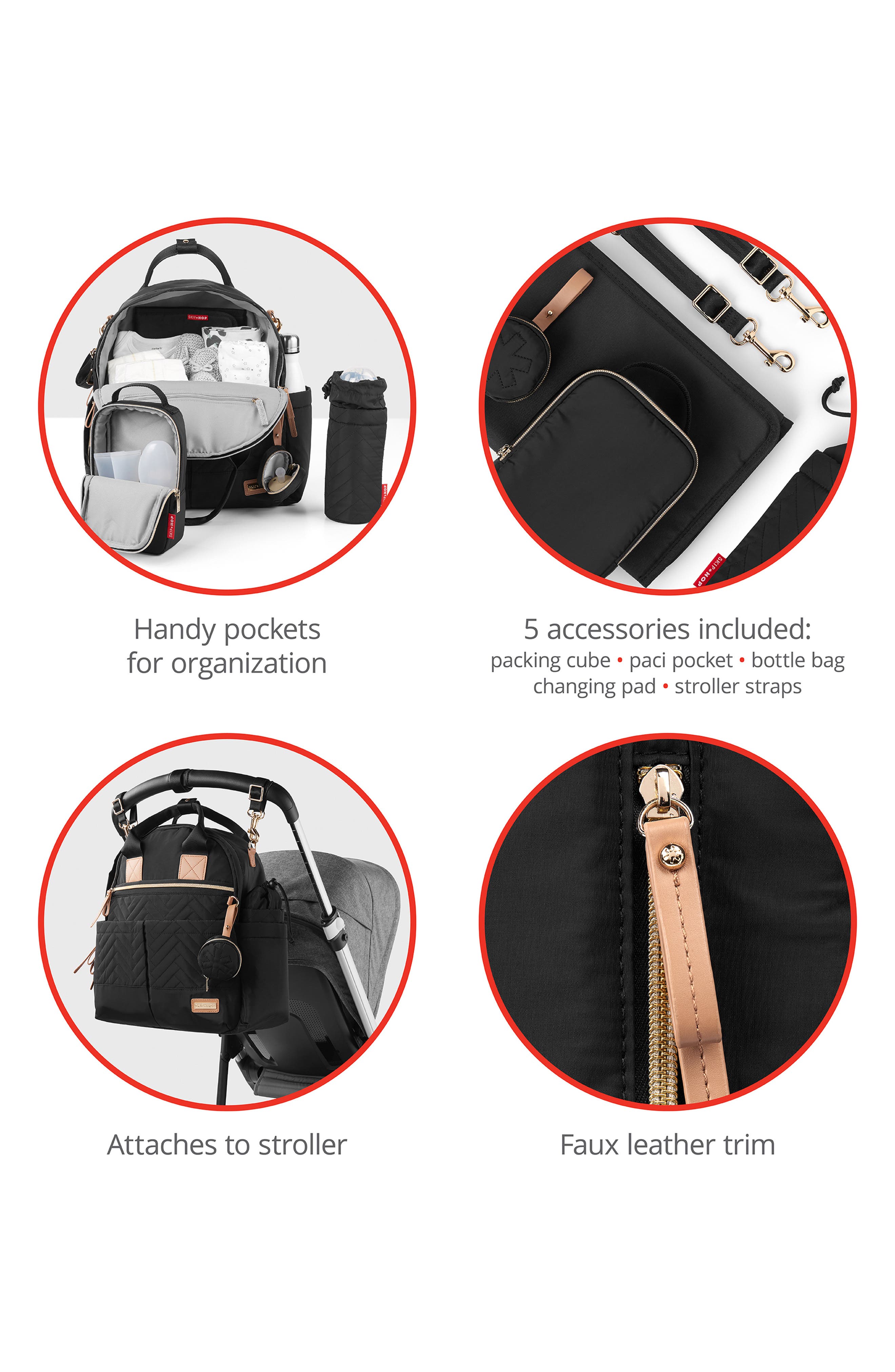 Skip Hop Suite 6-in-1 Diaper Backpack Set, Alternate, color, Black