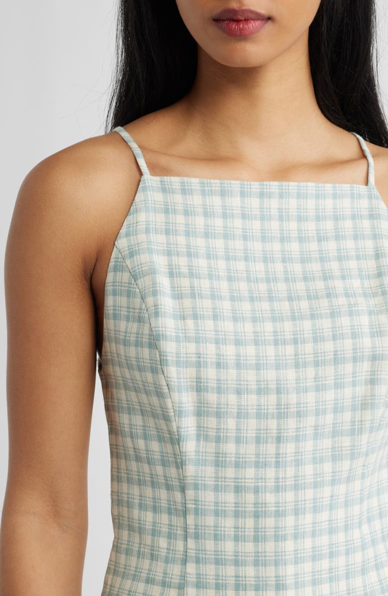 Reformation Finley Sleeveless Linen Top, Alternate, color, Zephyr Check