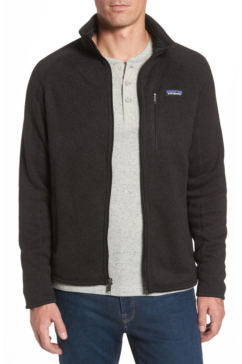 Better Sweater Zip Front Jacket, Main, color, BLACK
