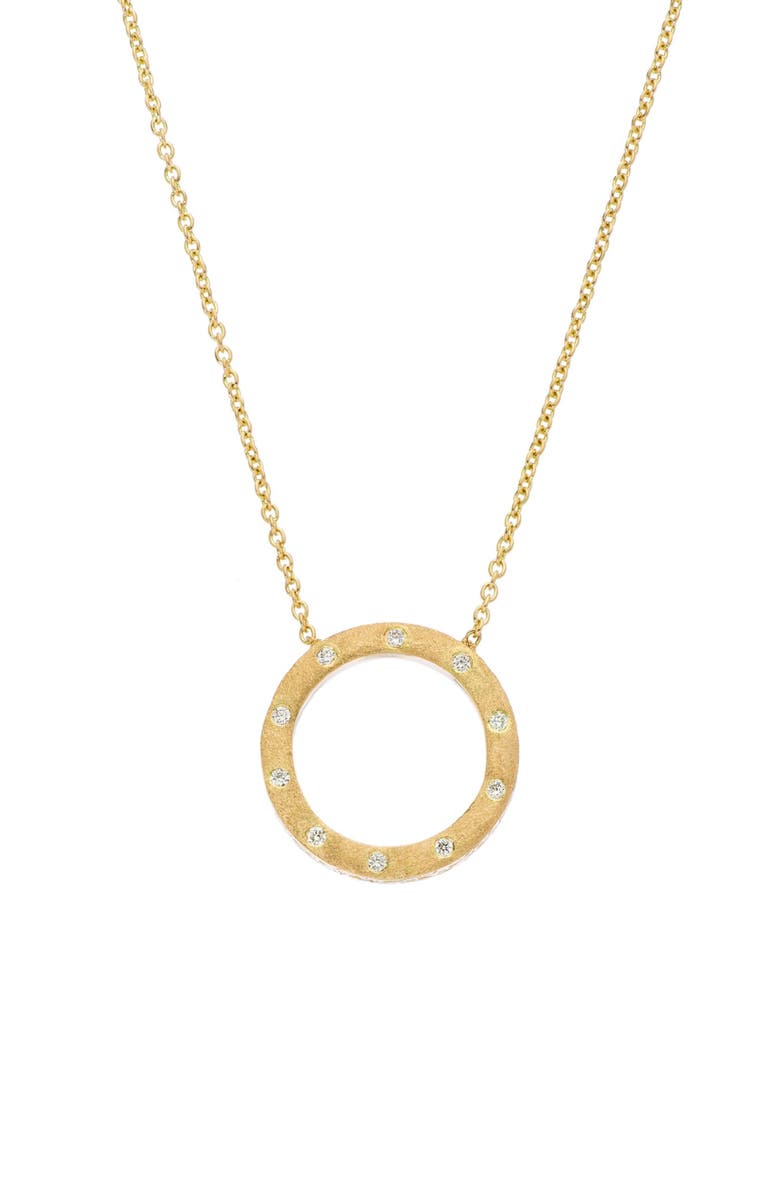 Sethi Couture Dunes Diamond Circle Pendant Necklace, Main, color, 18K Yg