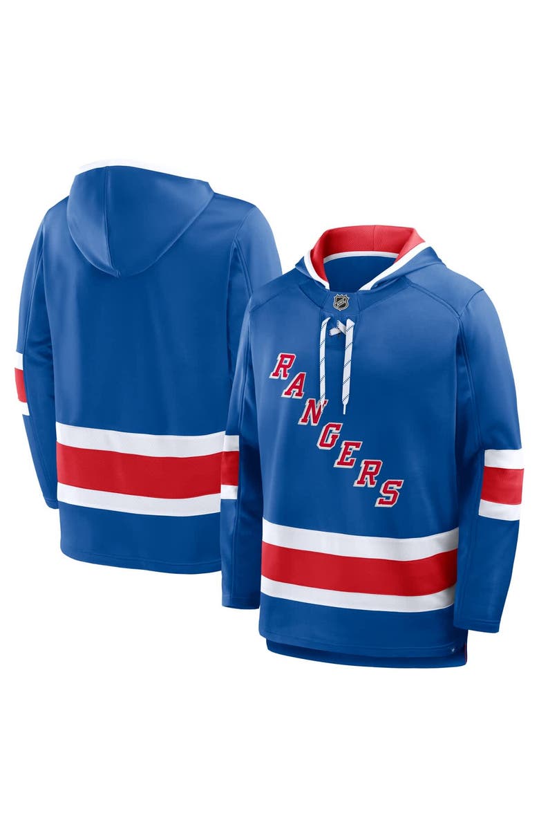 FANATICS Men
s Fanatics Blue New York Rangers Prime Time Fleece Hoodie, Main, color, Blue