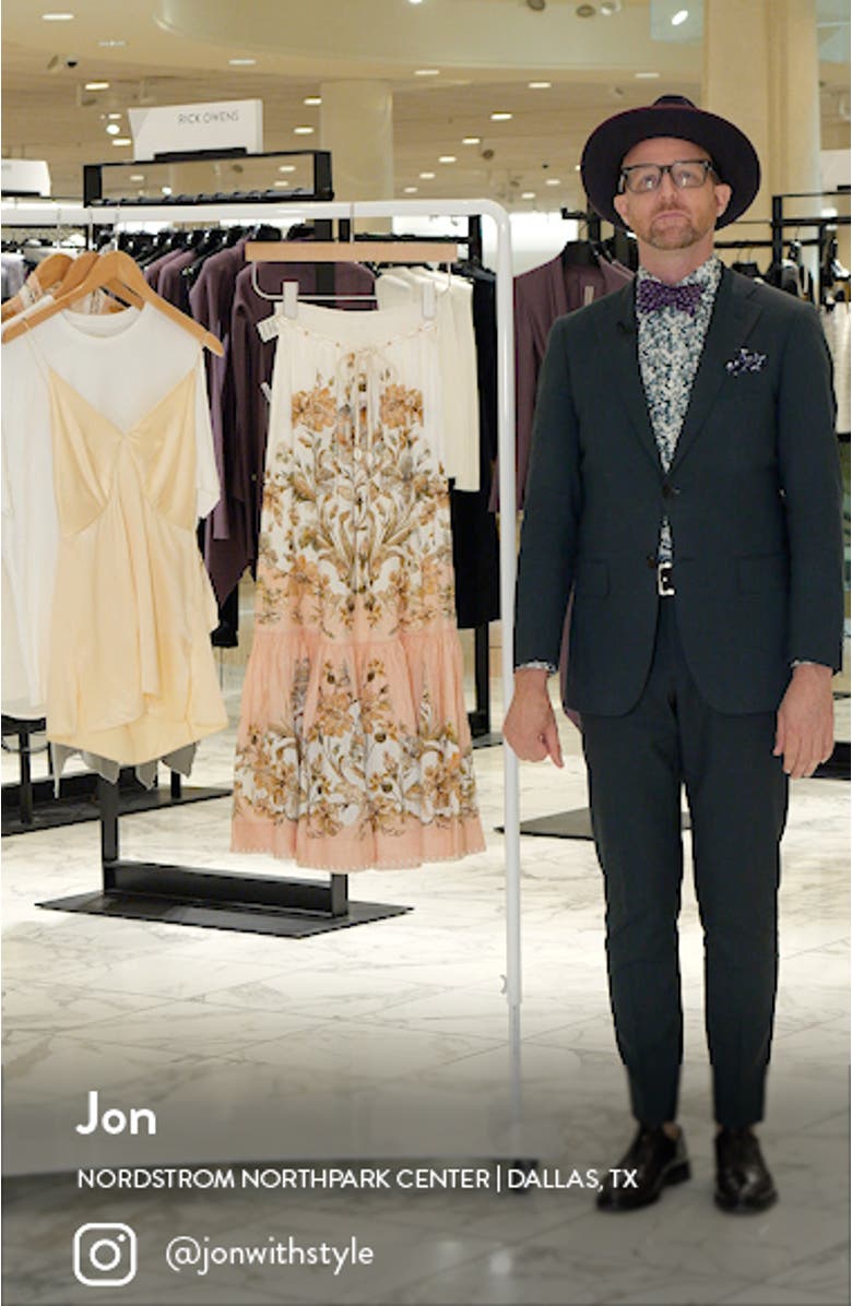 Chintz Floral Tiered Linen Skirt, sales video thumbnail