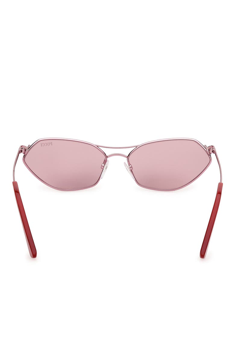 Geometric 54mm Sunglasses, Alternate, color, SHINY PINK / BORDEAUX MIRROR