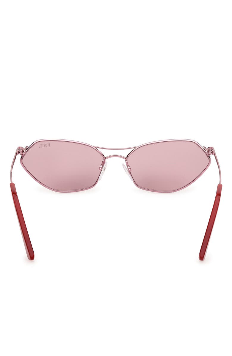 Emilio Pucci Geometric 54mm Sunglasses, Alternate, color, Shiny Pink / Bordeaux Mirror