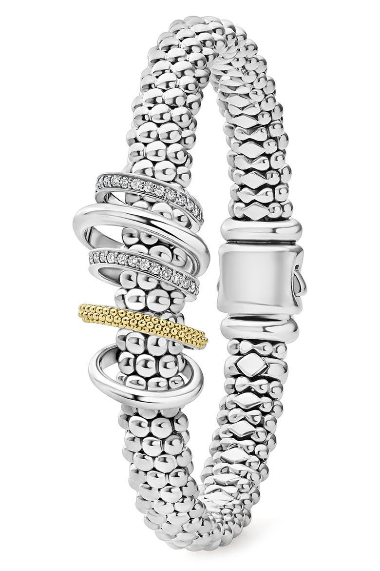 Caviar Lux Pavé Diamond Rope Bracelet, Alternate, color, TWO-TONE