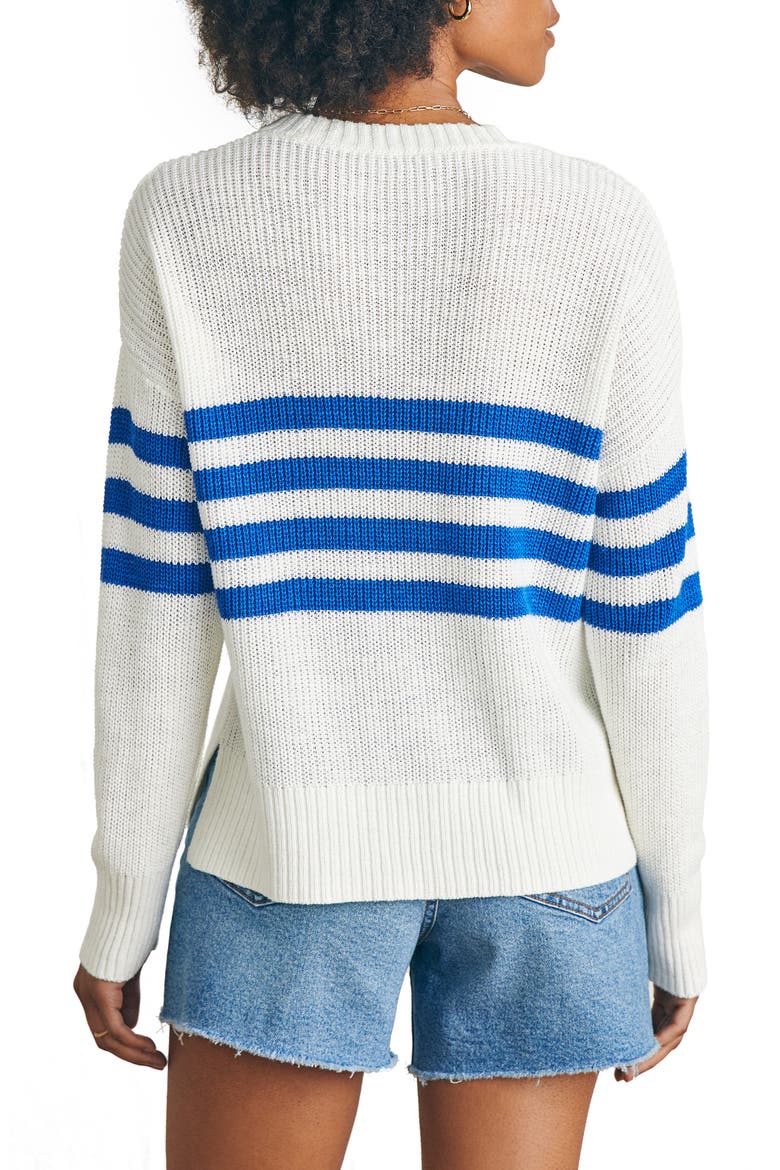 Miramar Stripe Linen & Organic Cotton Sweater, Alternate, color, CHARLESTON