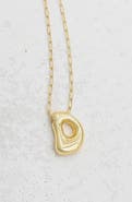 Emerson & Oliver Small Paperclip Necklace with Gold Letter Charm