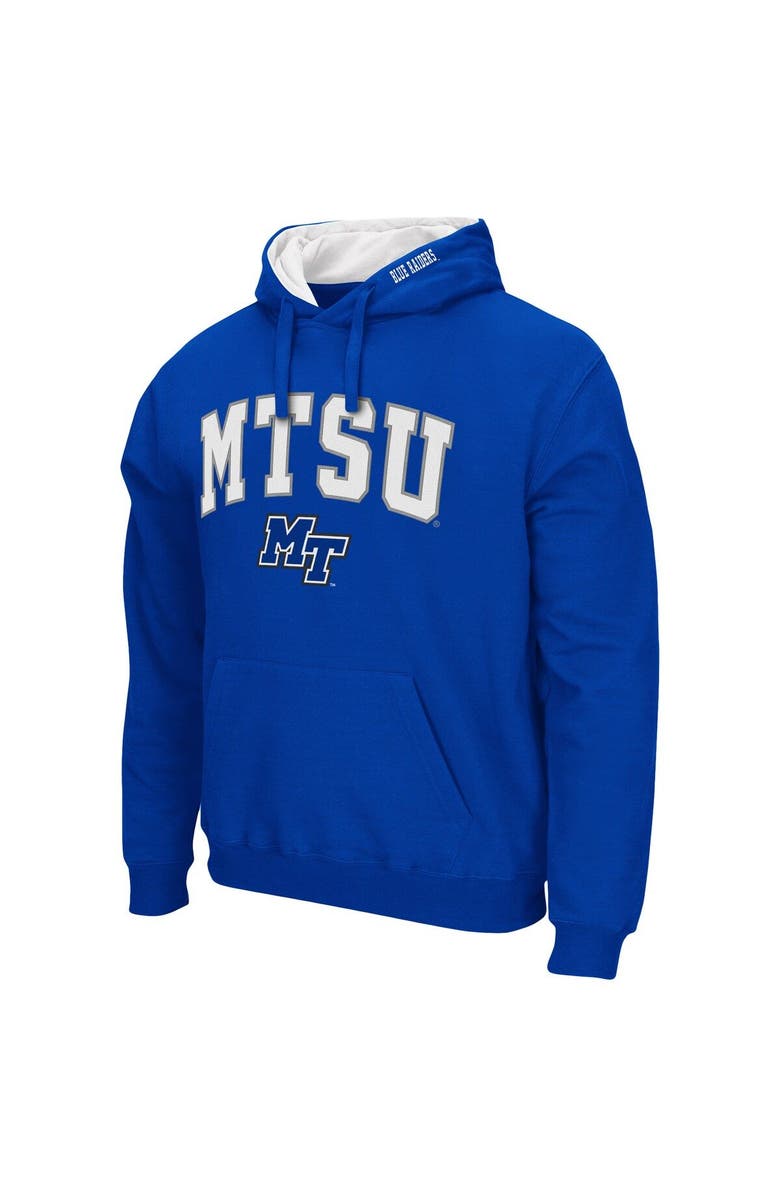 COLOSSEUM Men's Colosseum Royal MTSU Blue Raiders Arch and Logo Pullover Hoodie, Alternate, color, Royal