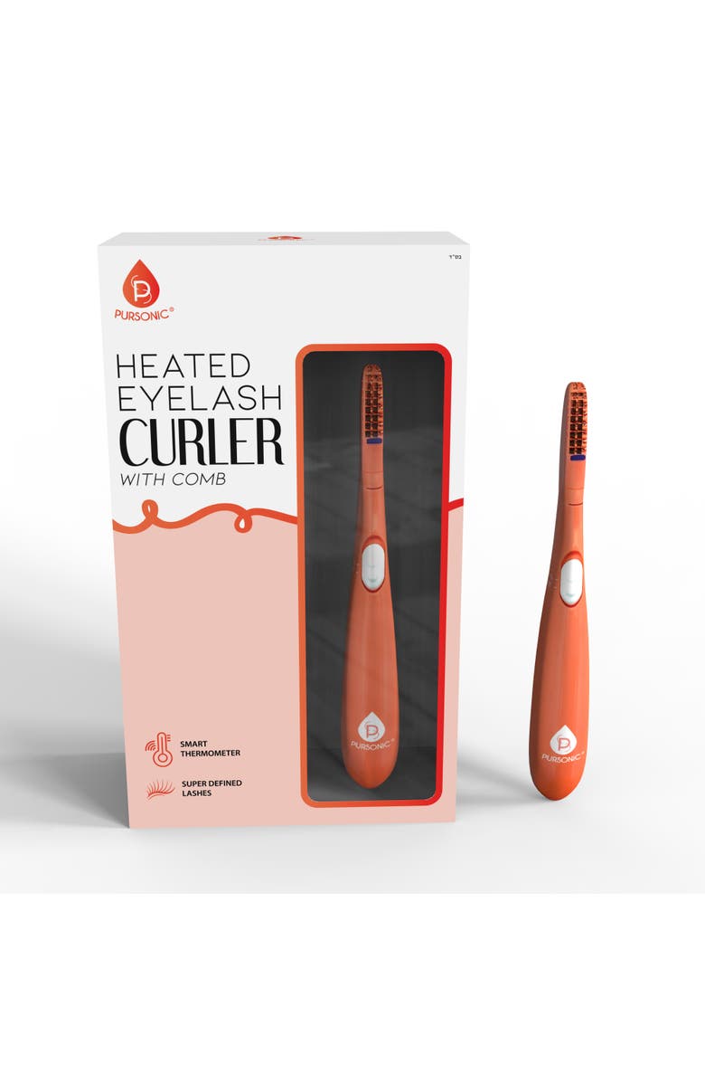 PURSONIC Heated Eyelash Curler With Comb, Main, color, Orange