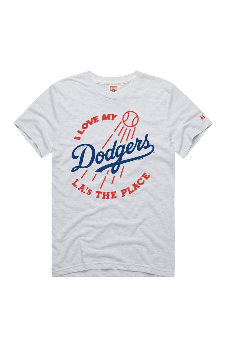 Homage Men's Homage Ash Los Angeles Dodgers Hyper Local Tri-Blend T-Shirt, Alternate, color, Ash