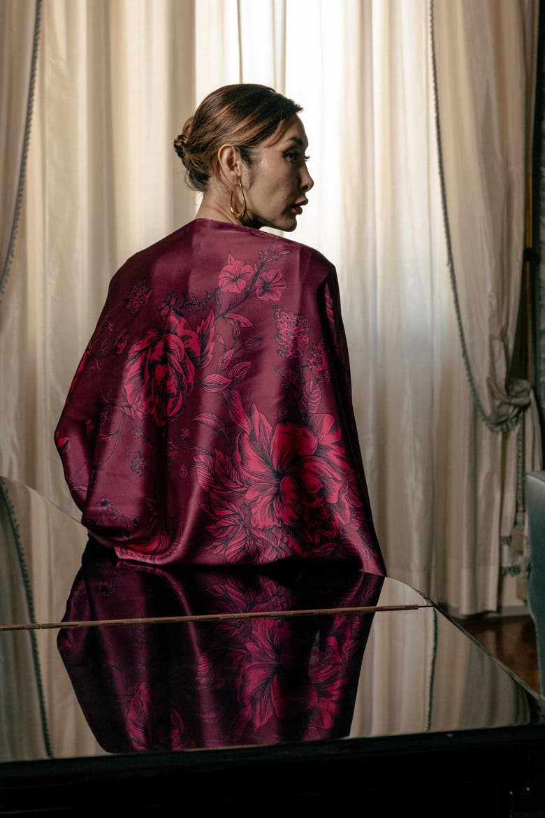 Isabella - Silk Scarf/Shawl for Women, Main, color, Garnet