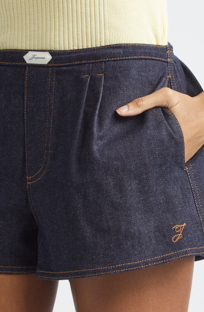 Jacquemus Le Amelo de-Nîmes Denim Shorts, Alternate, color, Dark Navy