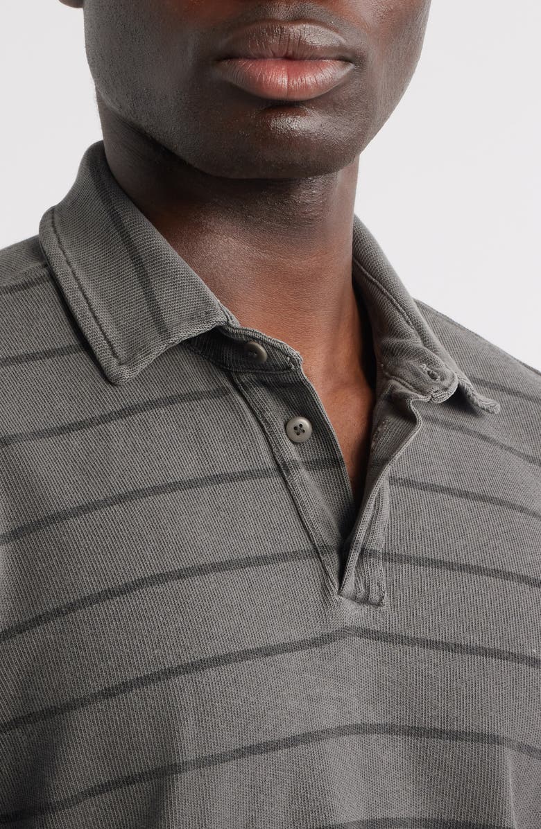 ALEX CRANE Caza Rib Organic Cotton Long Sleeve Polo, Alternate, color, Slaterio