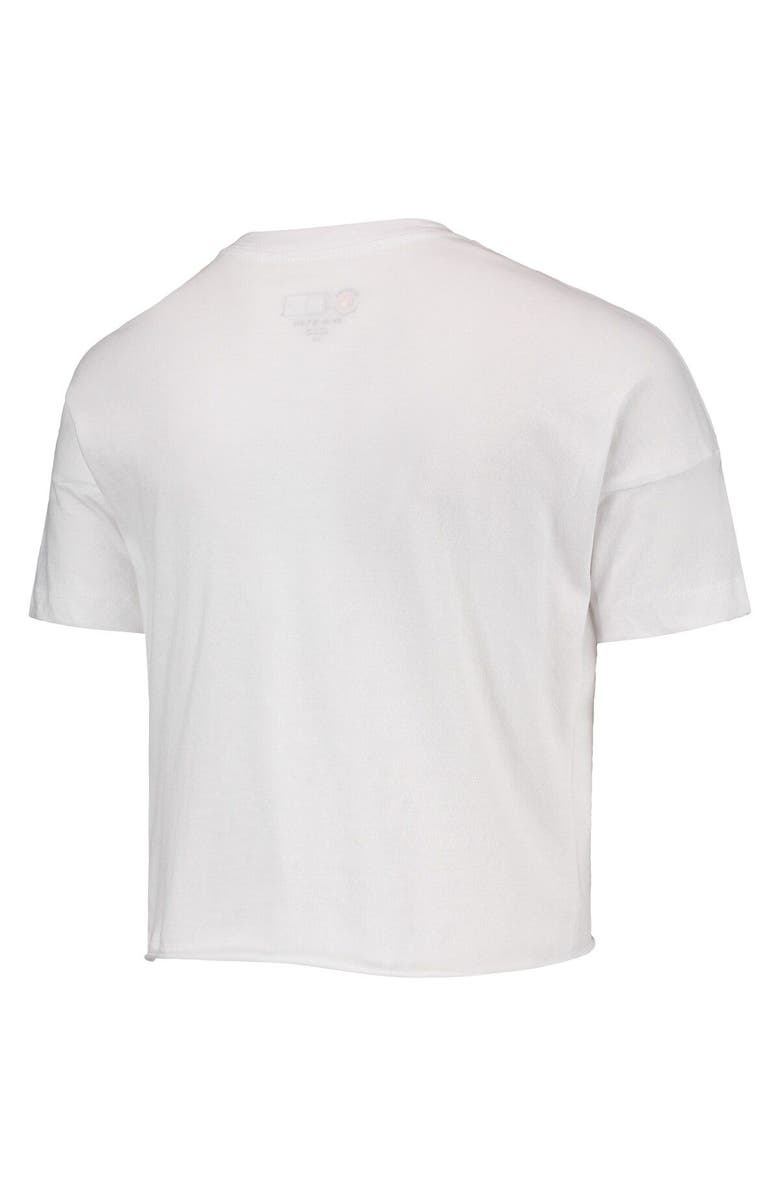 New Era Girls Youth New Era White Chicago Cubs Flip Sequin Heart Crop Top, Alternate, color, 