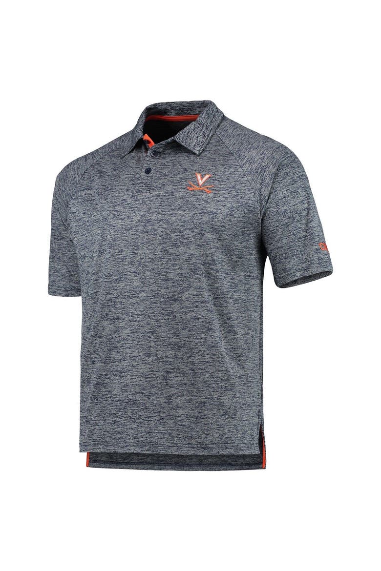 Men's Colosseum Heathered Navy Virginia Cavaliers Down Swing Raglan Team Polo, Alternate, color, Heather Navy