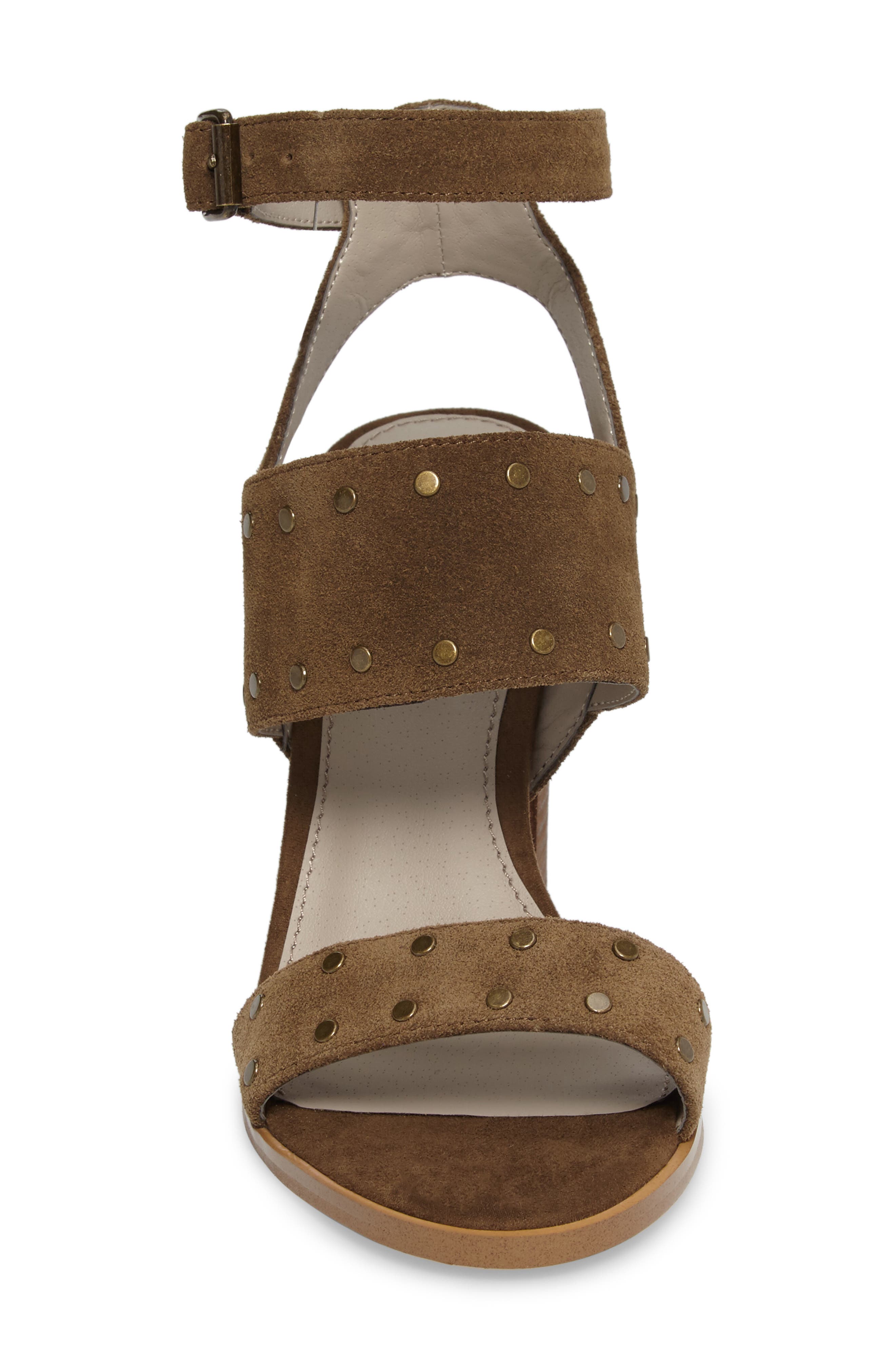 Corrine Ankle Strap Sandal, Alternate, color, OLIVE SUEDE