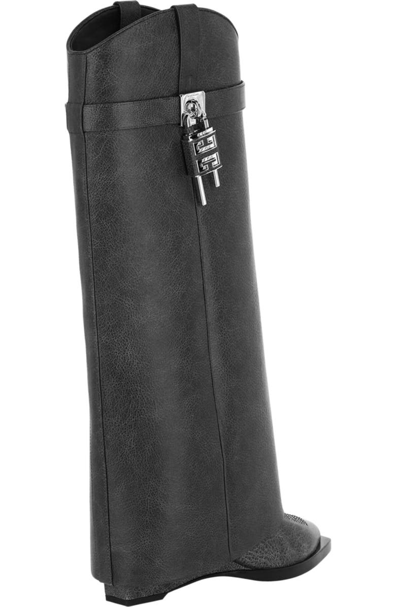 Givenchy Shark Lock Leather Cowboy Boot, Alternate, color, Black