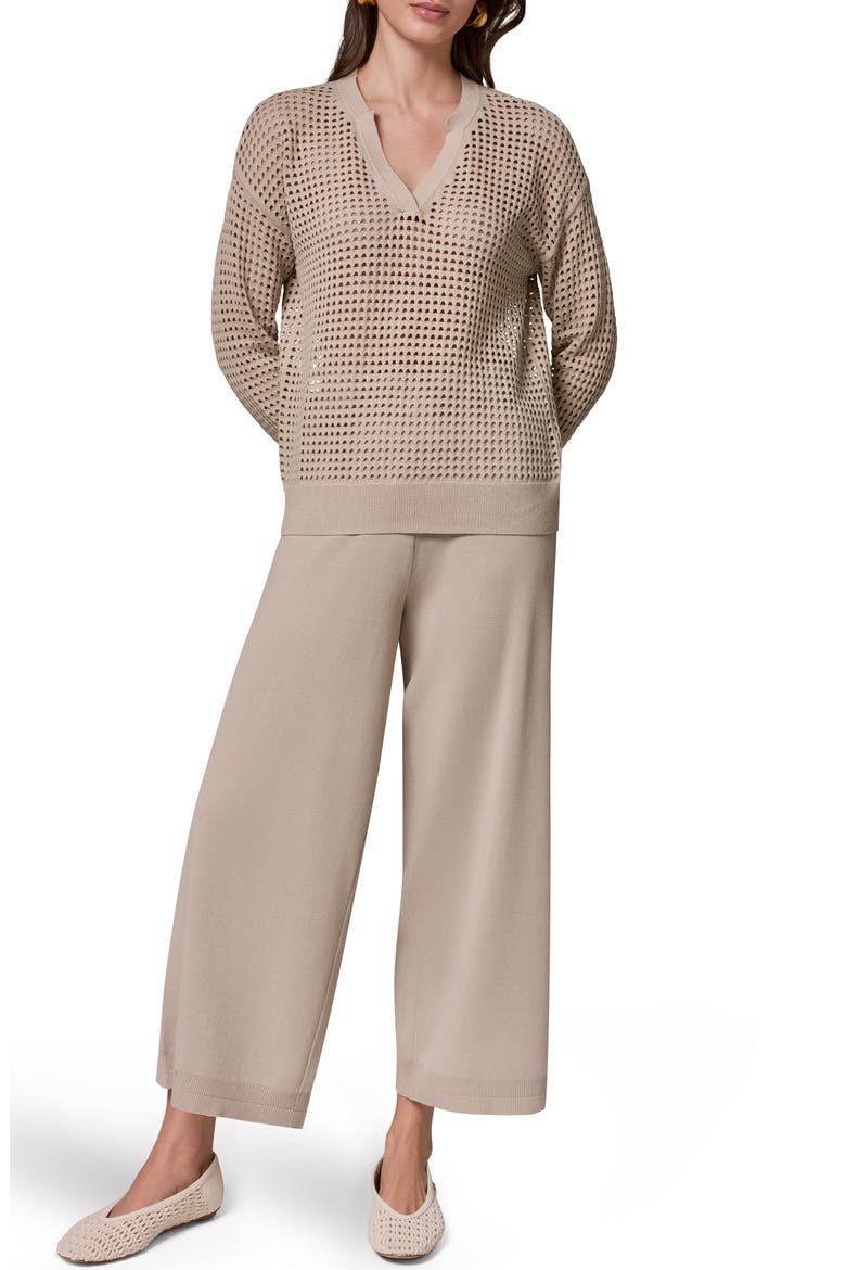 Cotton Pointelle Sweater, Alternate, color, SANDSTONE
